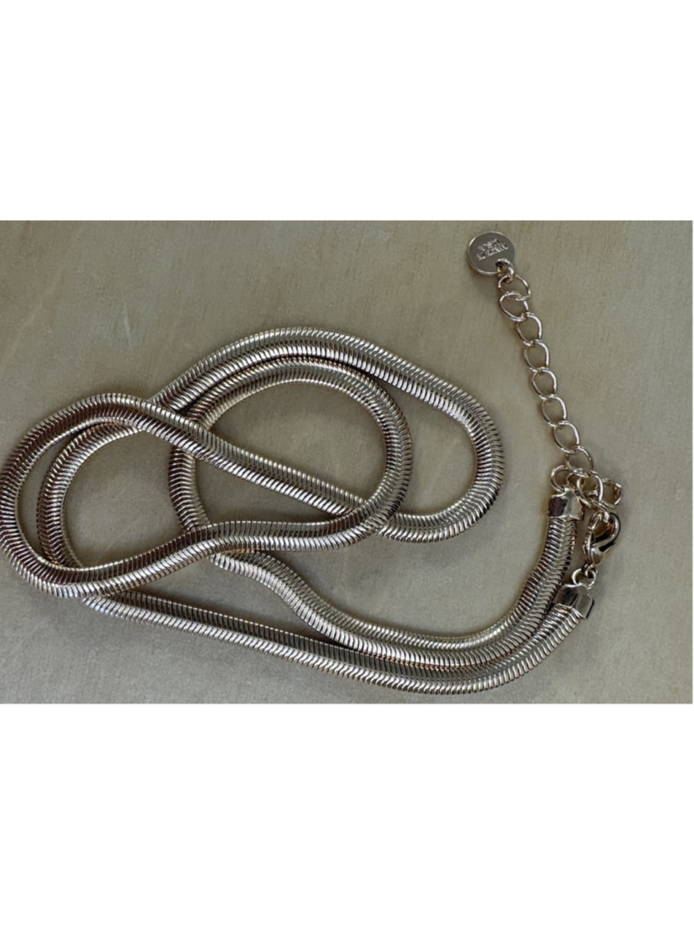 Brook & York Izzy Herringbone Gold Plated Chain Necklace Layering Jewelry - Picture 5 of 8